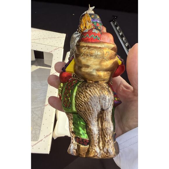 Large 7" Hand Blown Glass Santa Ornament Trimsetter By Dillards Made in Poland - Picture 8 of 11